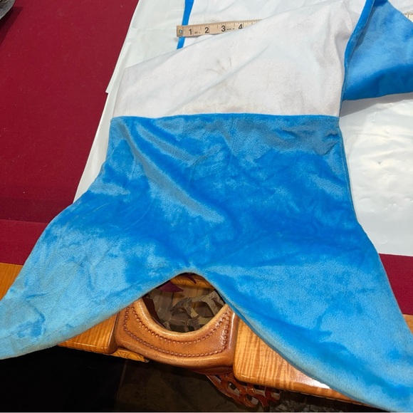 Shark blue costume BLANKET sleeping bag COSTUME hoodie full suit youth large - Picture 5 of 12